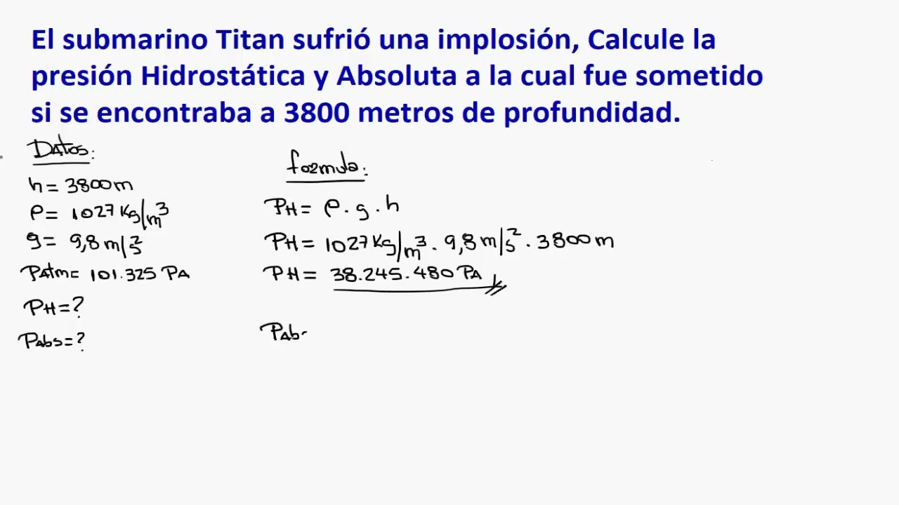 Presión Hidrostática y Absoluta / Explicación/ Ejercicio resuelto 01