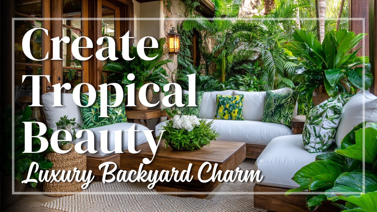 Mini tropical outdoor oasis with lush upscale vibes 🌴 Style your tiny yard with elevated charm