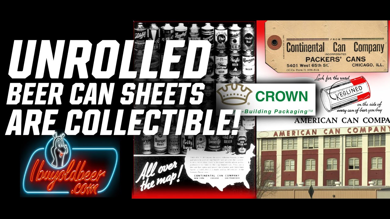 1950&rsquo;s-60&rsquo;s unrolled Metal Beer can SHEETS-from Continental Can Plant #40/Omaha Nebraska