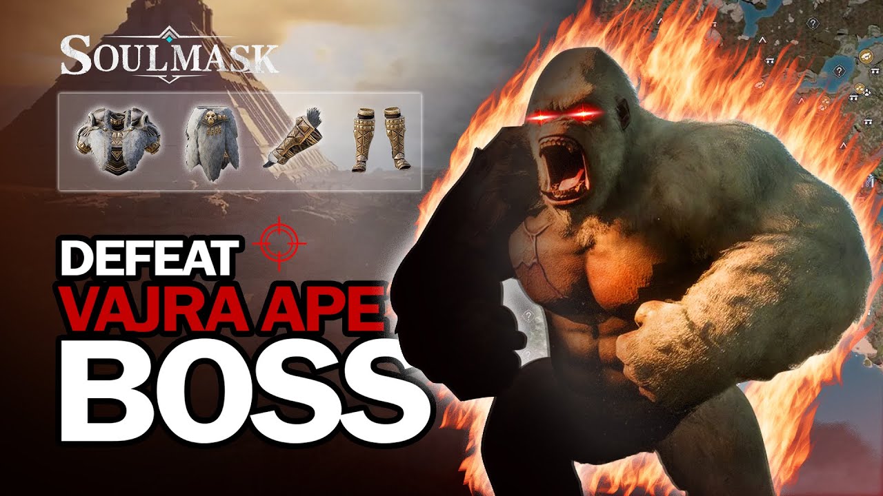 Soulmask - Vajra Ape of Doom Boss fight with Tactical Guidance mask [ OP MASK ]