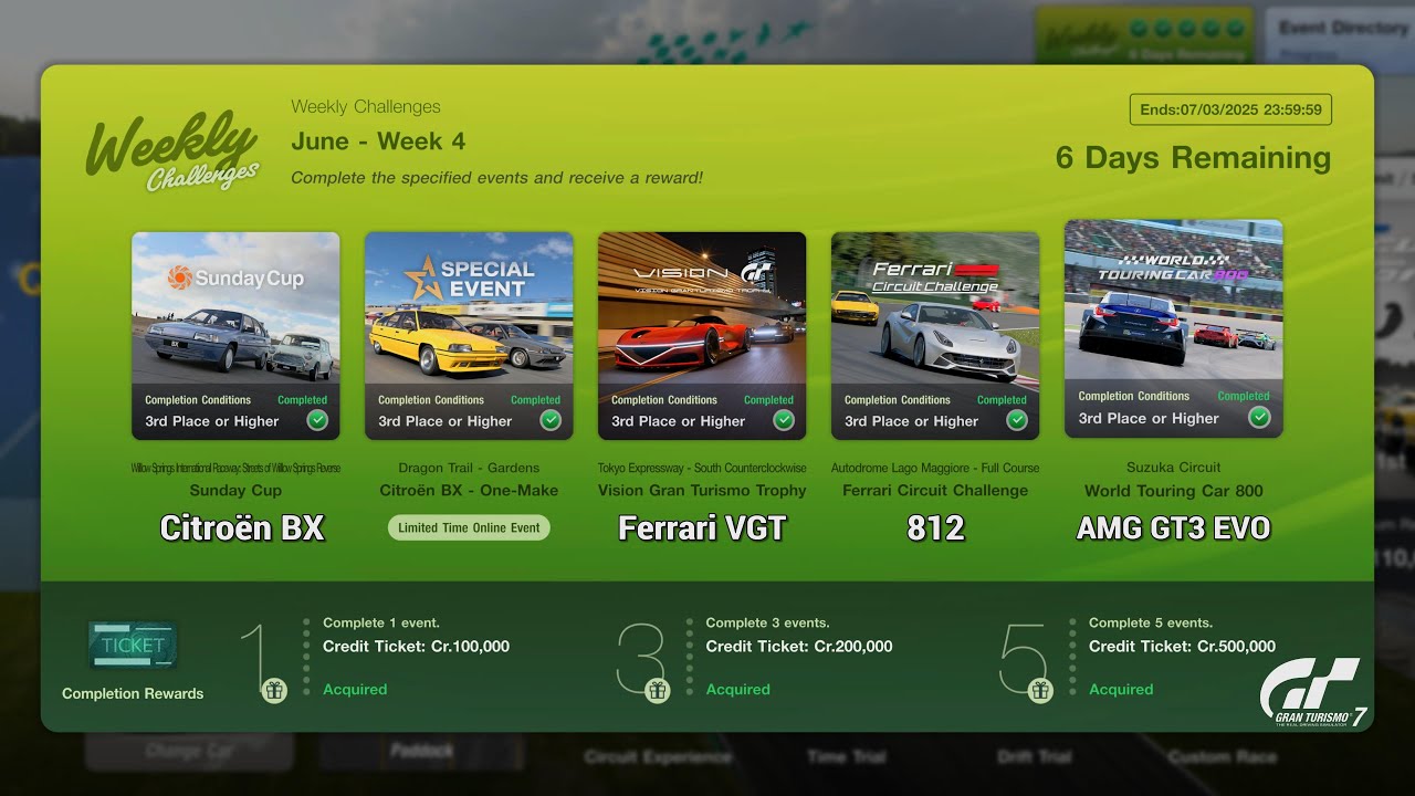 Gran Turismo 7 | Weekly Challenges June 2025 WK.4 - Citroen BX One Make & WTC800 [PS5Pro]