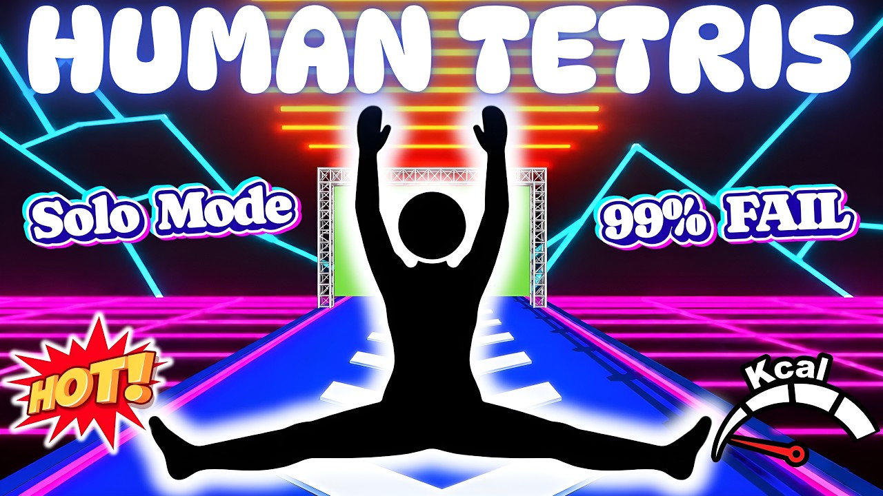 Human Tetris | Solo Hard Mode (99% FAIL)🔥 | Immersive Interactive Warm Up