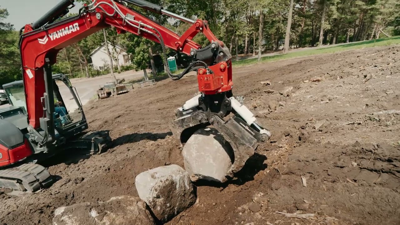 HG242 Hydra Grapple on Yanmar ViO80 Setting Boulders