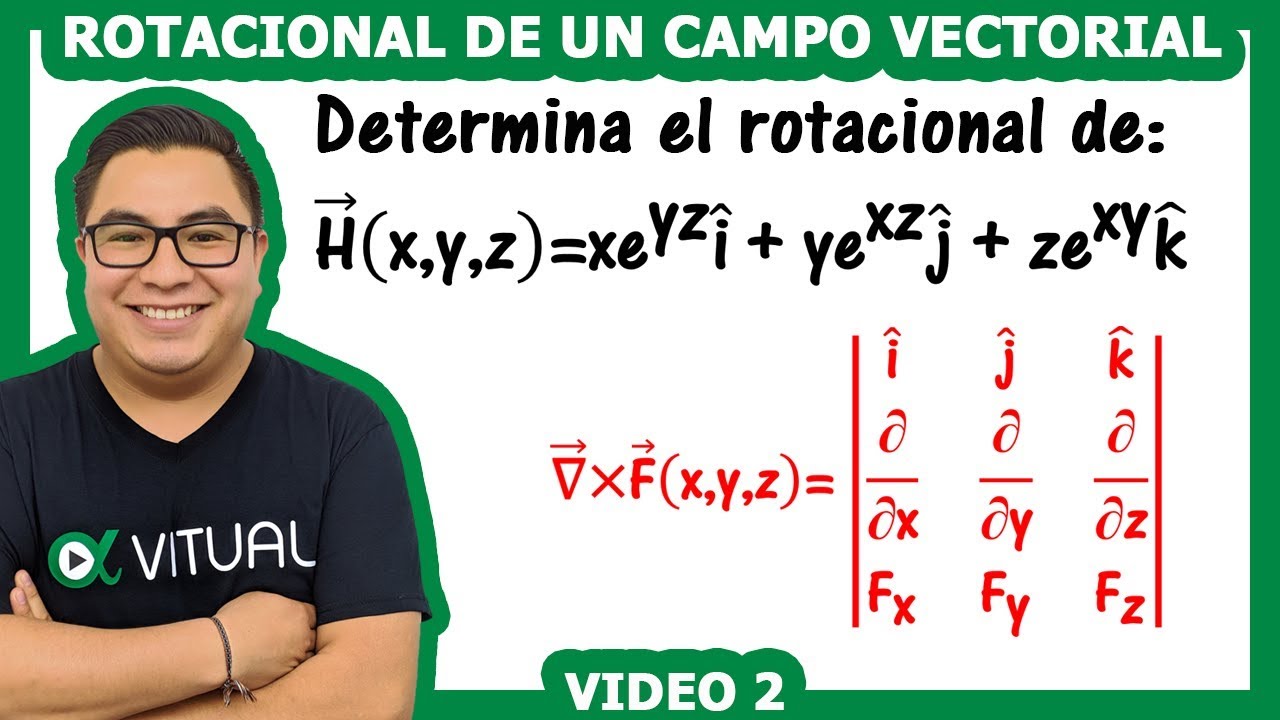 Rotacional de un campo vectorial en coordenadas cartesianas 2| Vitual Universitario