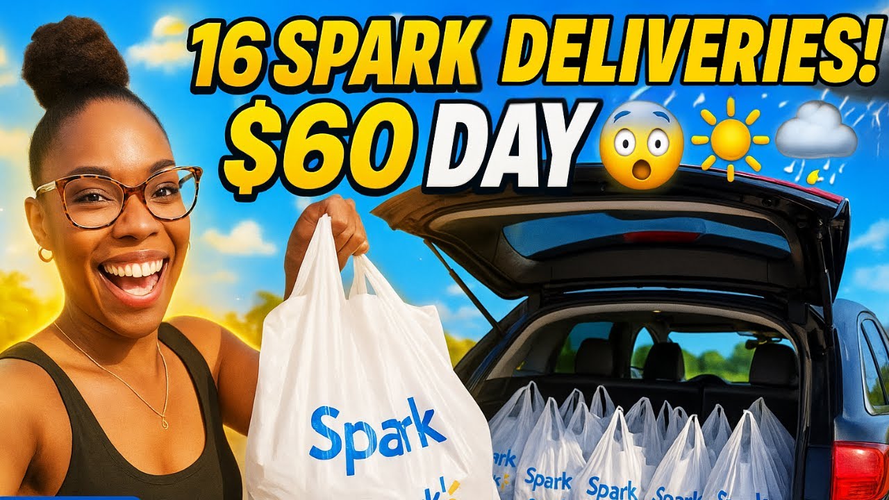 16 Spark Deliveries for $60! 🌞 Started Sunny, Ended Dodging Rain ⛈ | Spark Delivery Vlog 2025