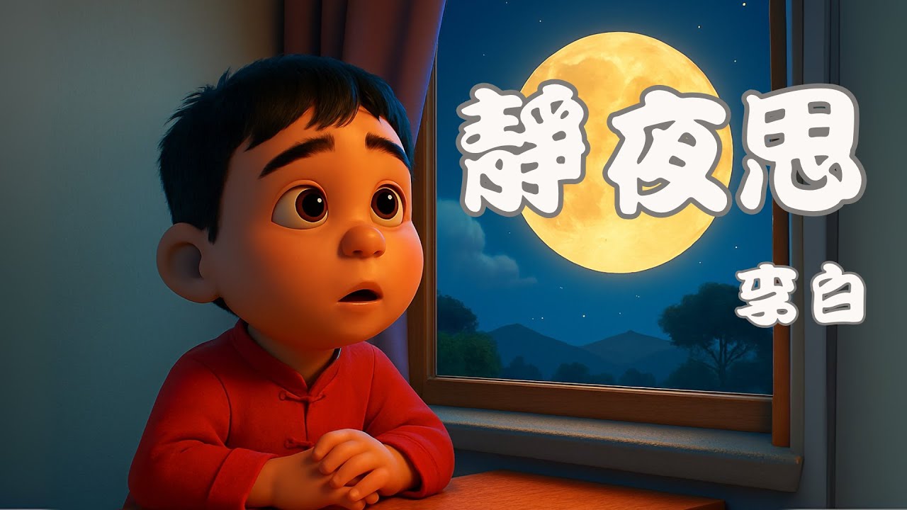 【唐詩】靜夜思 李白｜#古詩｜#床前明月光｜#夜晚｜#思念｜#故鄉｜#廣東話｜HYDREAMR
