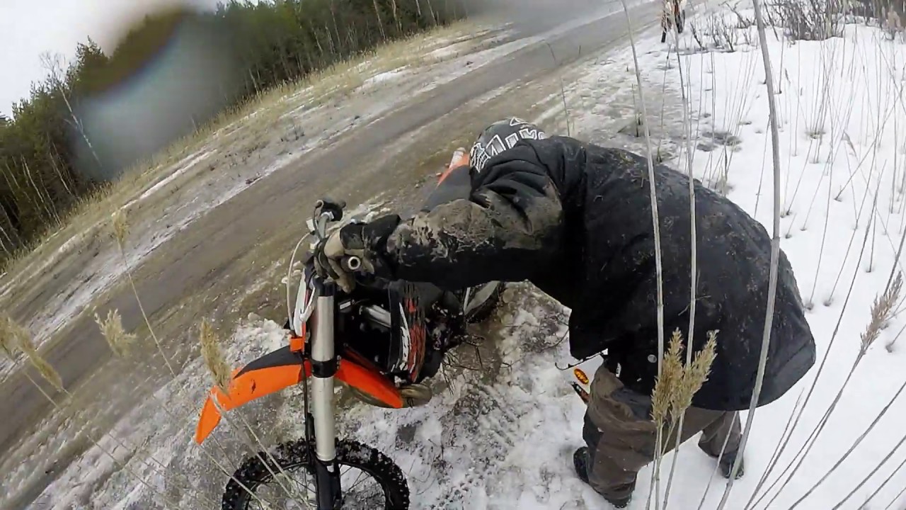 Ktm enduro on weak ice