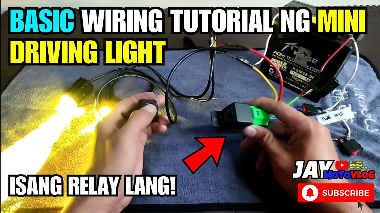 MINI DRIVING LIGHT WIRING GAMIT ISANG RELAY LANG | MDL TUTORIAL