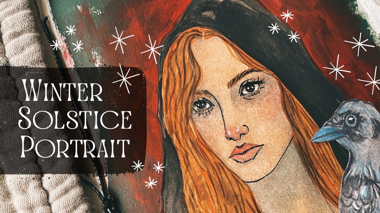 How To Paint A Mixed Media Portrait In Your Journal | Woman With Black Cloak