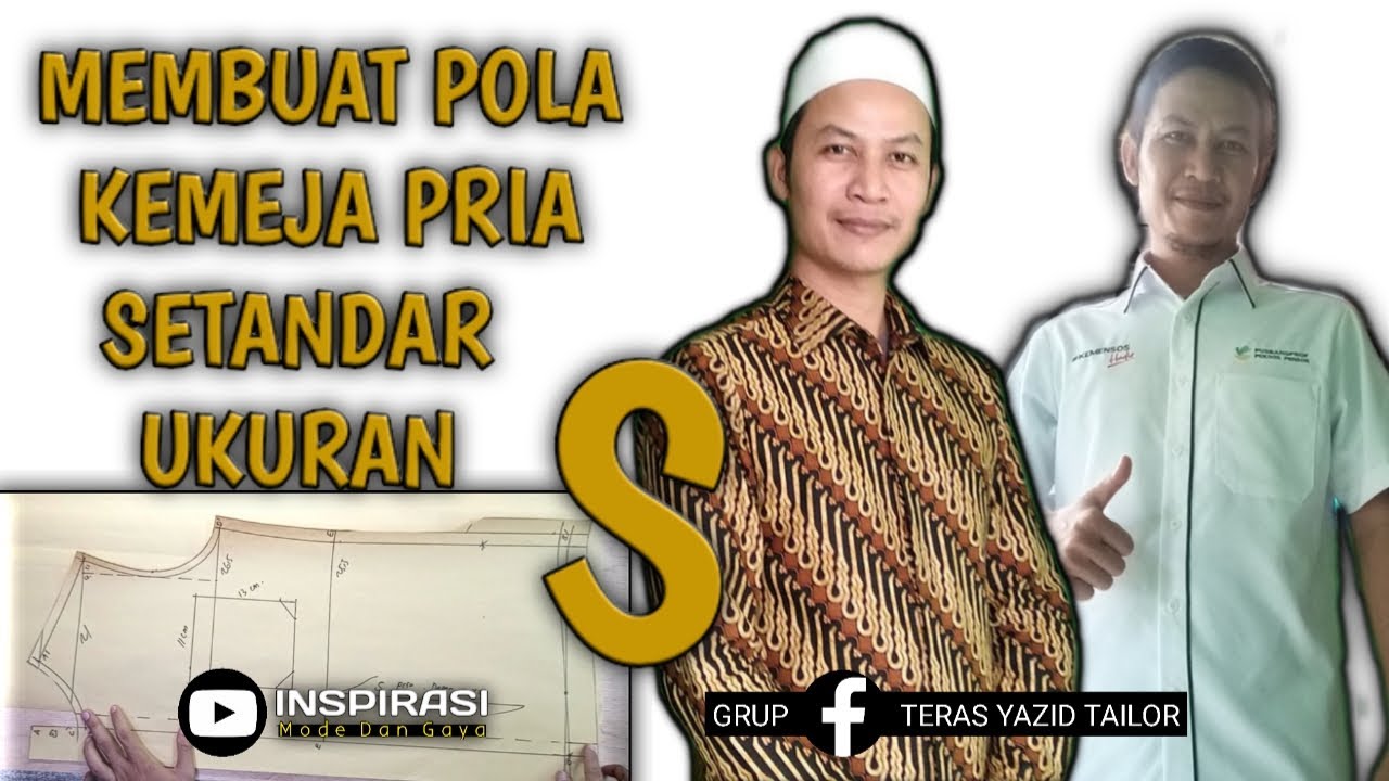 POLA KEMEJA PRIA SIZE *S* |POLA PRAKTIS TINGGAL IKUTI PASTI BISA |INSPIRASI KEMEJA |YAZID TAILOR