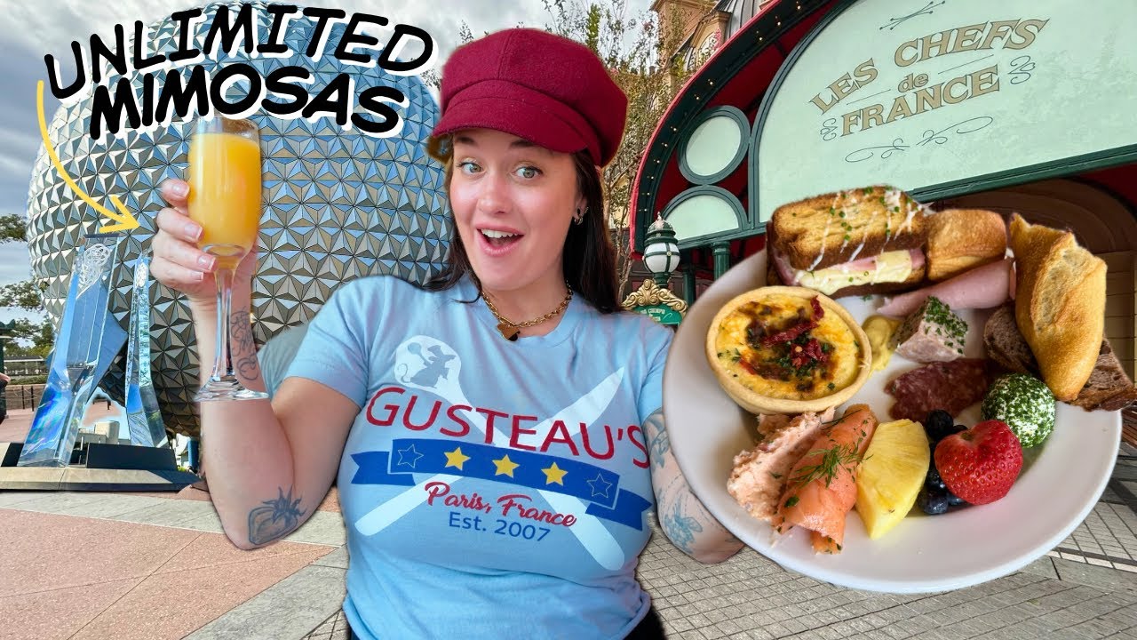 NEW Breakfast Buffet At Disney World | UNLIMITED Mimosas at EPCOT! Chefs de France