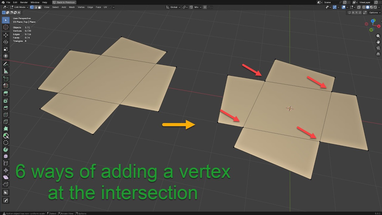 77. Adding a vertex at the intersection in Blender. Enjoy Blender! #blender, #blender3d