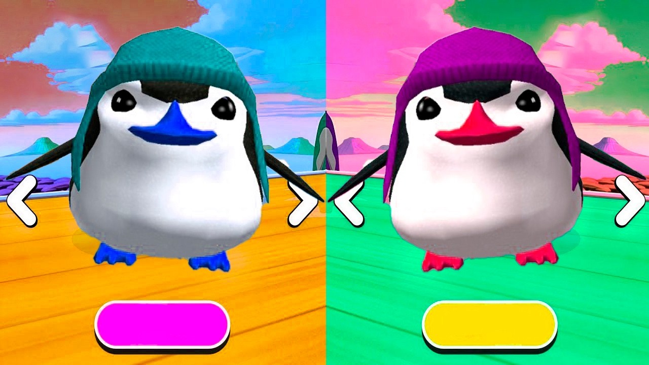 Normal Levels Penguin Ball vs Reverse Levels Penguin Ball! Going Balls Race 1280