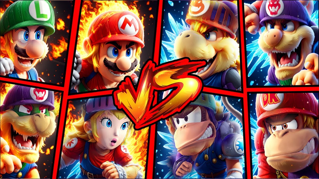 MARIO, LUIGI, BOWSER, PEACH CUP BATTLES - WINNER  or LOSER - Mario Strikers Battle League