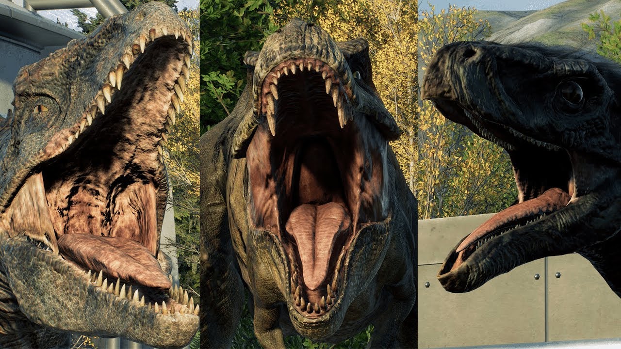 DOMINION GIGA VS REXY VS THERIZINOSAURUS (All New Species/Variants) - Jurassic World Evolution 2