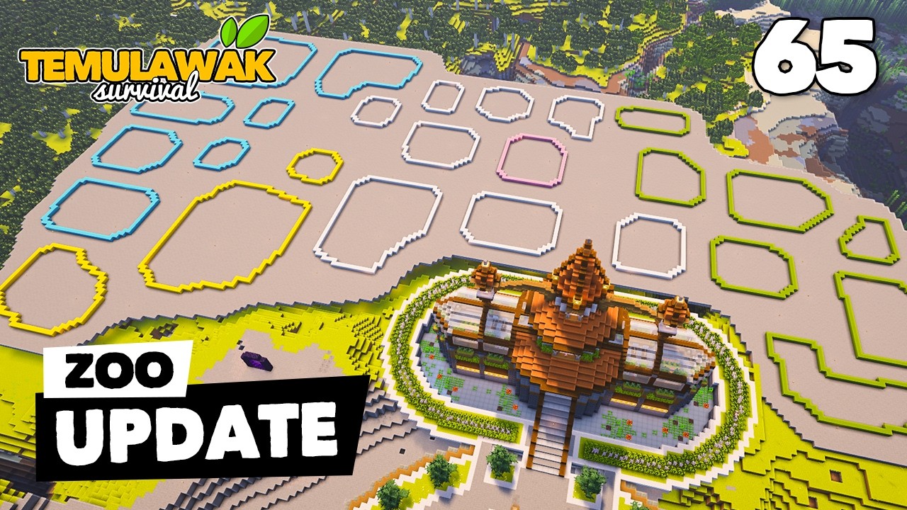 MEMBUAT KEBUN BINATANG SEMUA MOB DI MINECRAFT - #minecraftsurvival Temulawak Survival 65