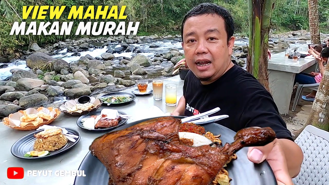 View Mahal, Makan Murah !!! Kuliner di Pinggir Sungai | Cafe Penak Mawon Baturaden