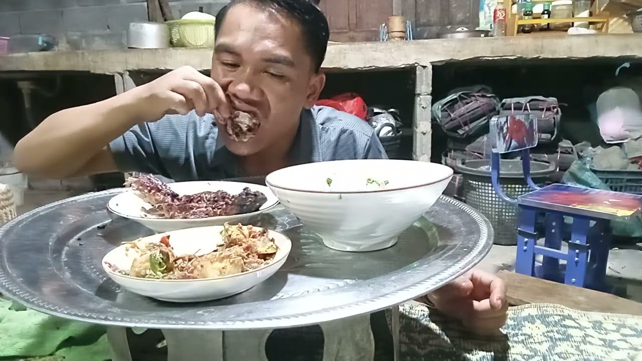 ปิ้งหนูนา ลาบเทา#อาหารบ้านๆ#กินไปจ่มไป#บ่าวลาวใต้