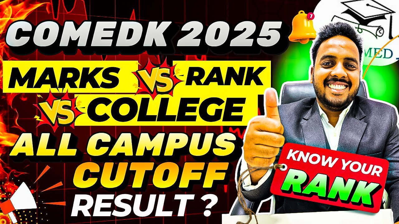 COMEDK Marks vs Rank vs College 2025 🔥 | COMEDK Cutoff 2025 | COMEDK Counselling 2025 | COMEDK 2025