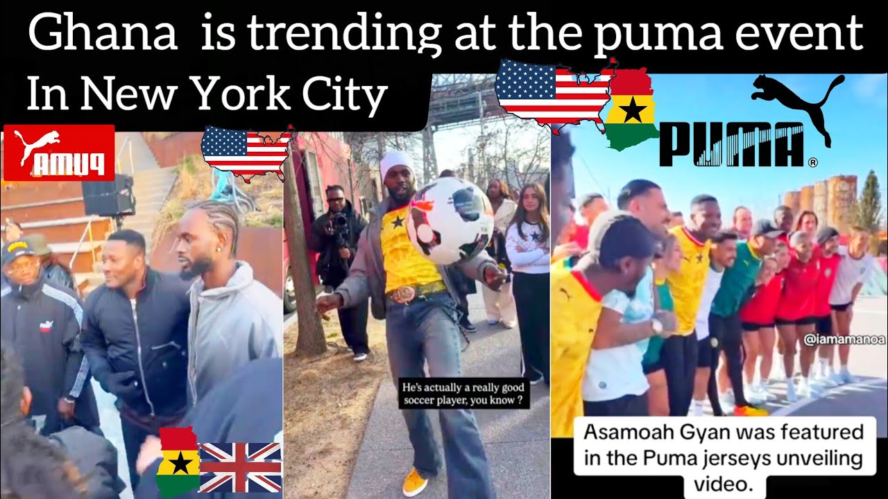 Ghana go's viral when Asamoah Gyan and black Sherif was featured in the puma jerseys unveiling