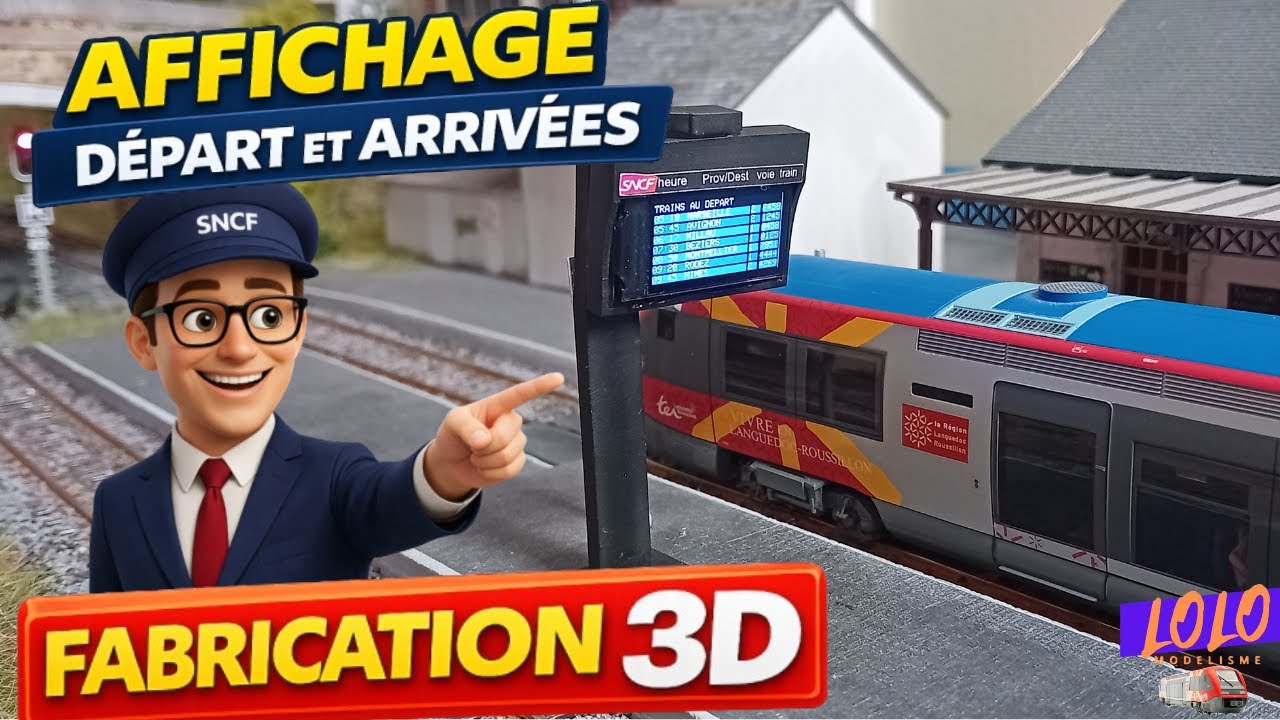 Un vrai écran d’affichage de gare sur mon réseau HO ! (Impression 3D)