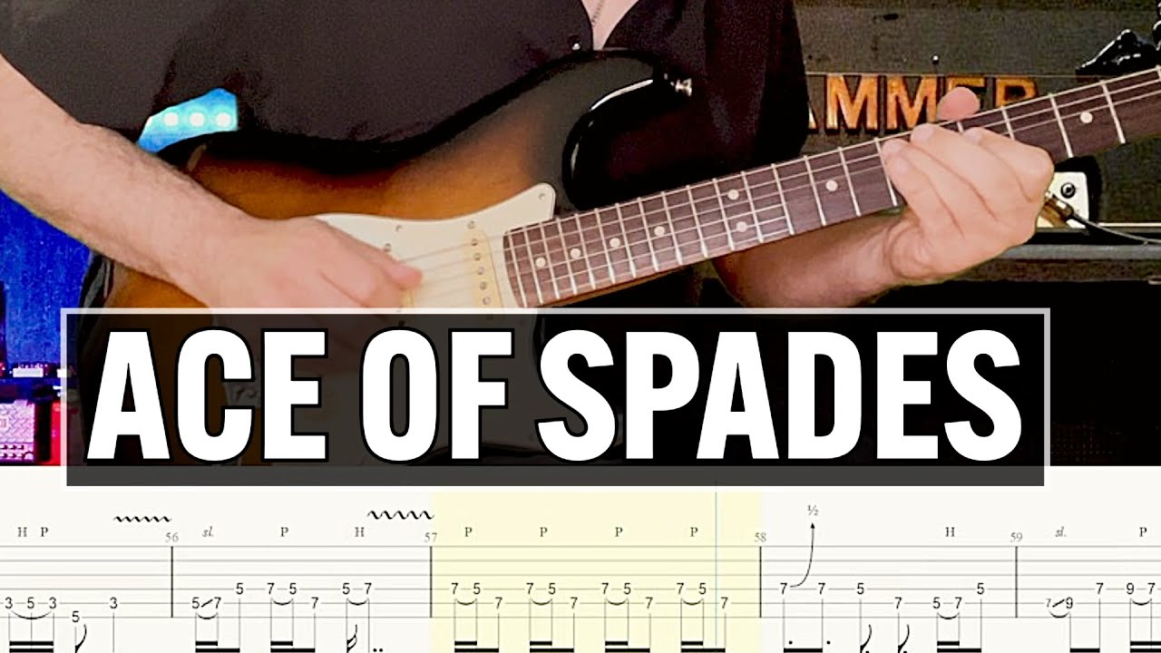 Ace of Spades Motörhead Guitar Tab Cover Lesson Tutorial