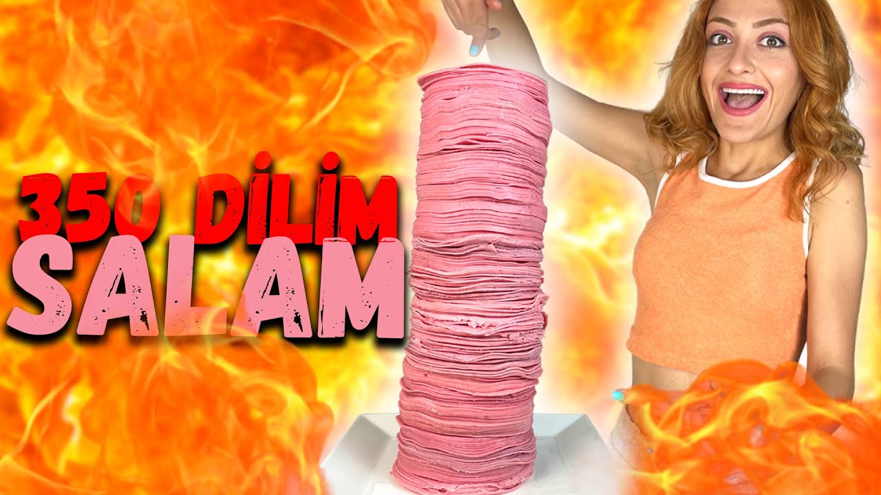 MATT STONIE GİBİ YEMEK!-350 DİLİM SALAM CHALLENGE(350 SLICES BOLOGNA CHALLENGE)