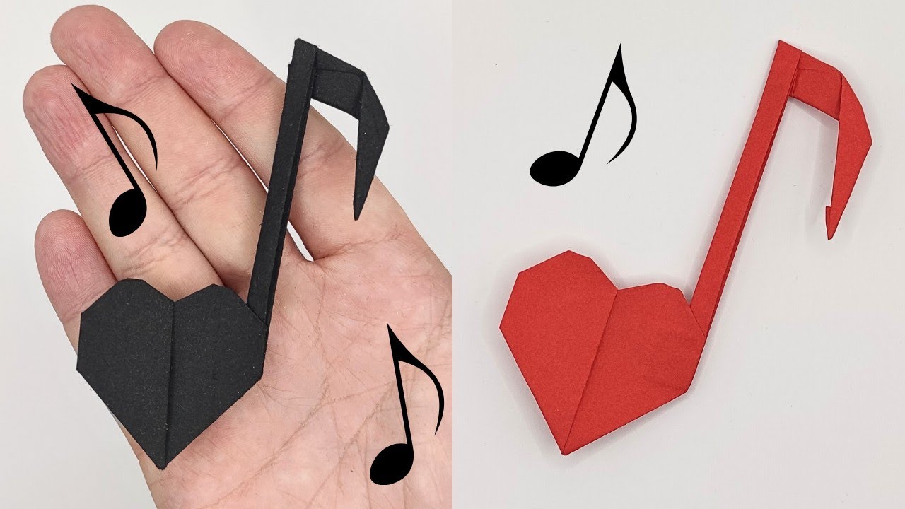 Origami HEART NOTE ❤️🎶 How to make a paper note