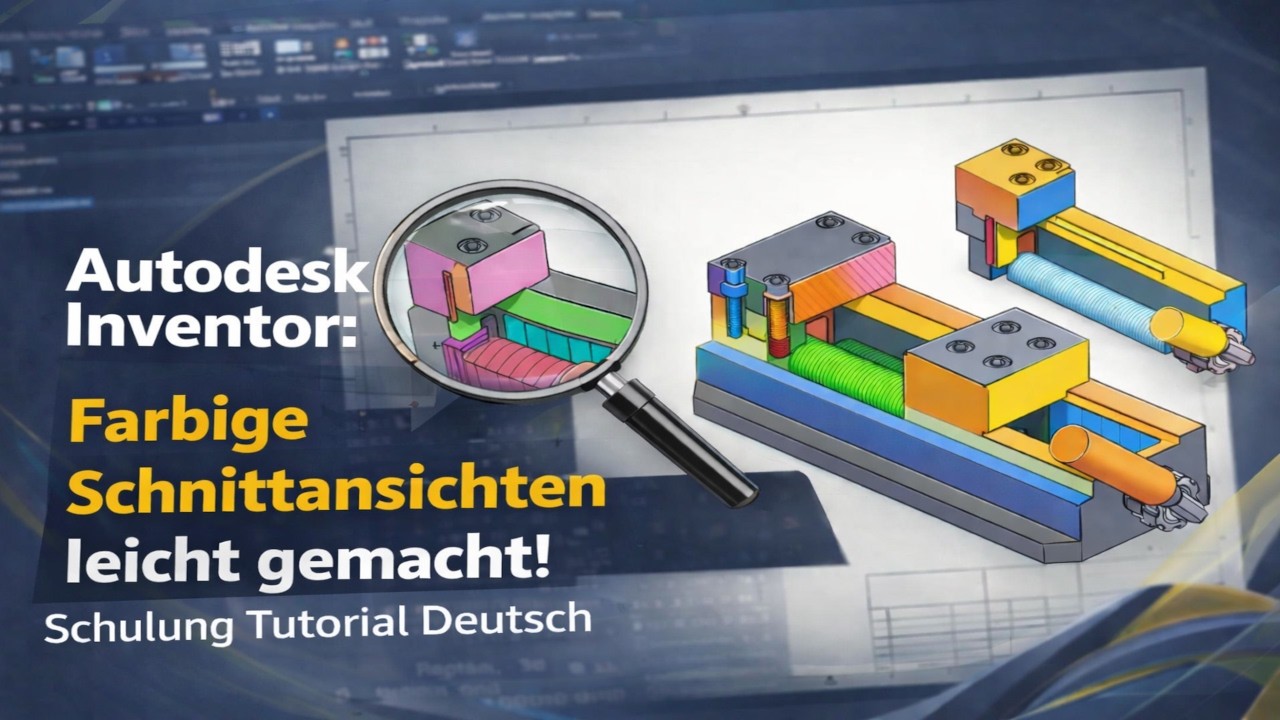 🎨 Autodesk Inventor: Farbige Schnittansichten leicht gemacht! Schulung Tutorial Deutsch
