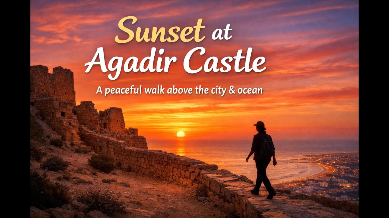 Sunset views from Agadir Castle (Oufella) Morocco.
