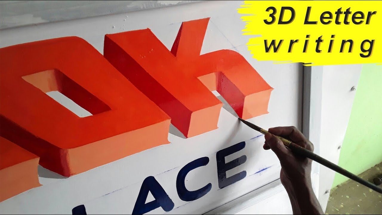 How to Sign Painting 3D Letter writing Art - key of arts