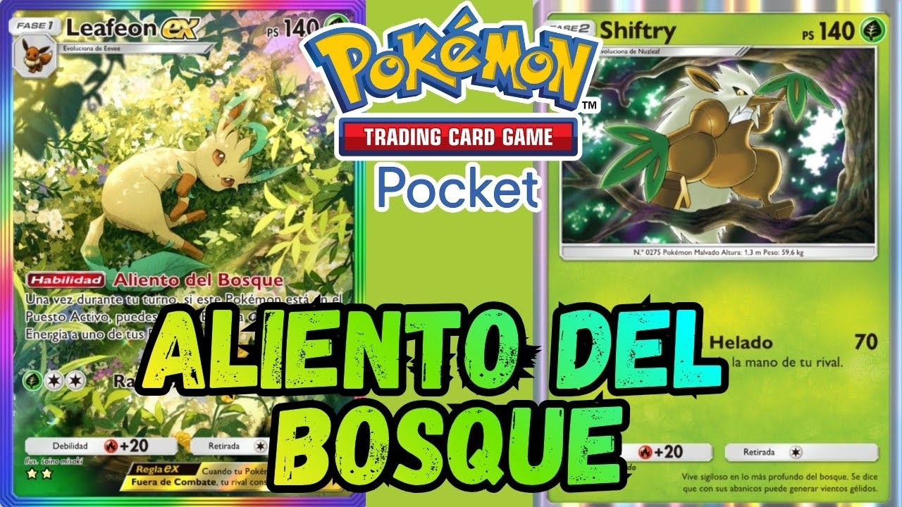 PODER DEL BOSQUE Leafeon ex, Shiftry, Mega-Pinsir, Pokémon TCG Pocket