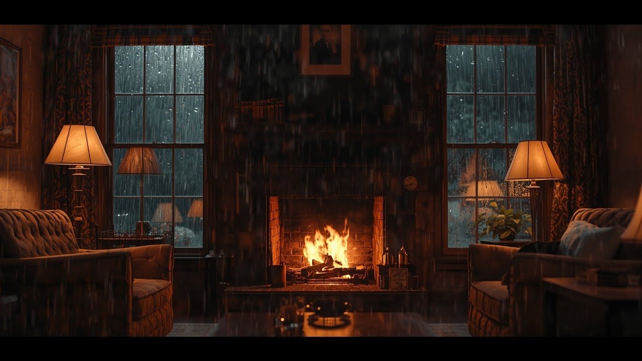 🌧️🔥 Lluvia Fuerte en la Ventana + Chimenea | Sonido para Dormir y Concentrarse