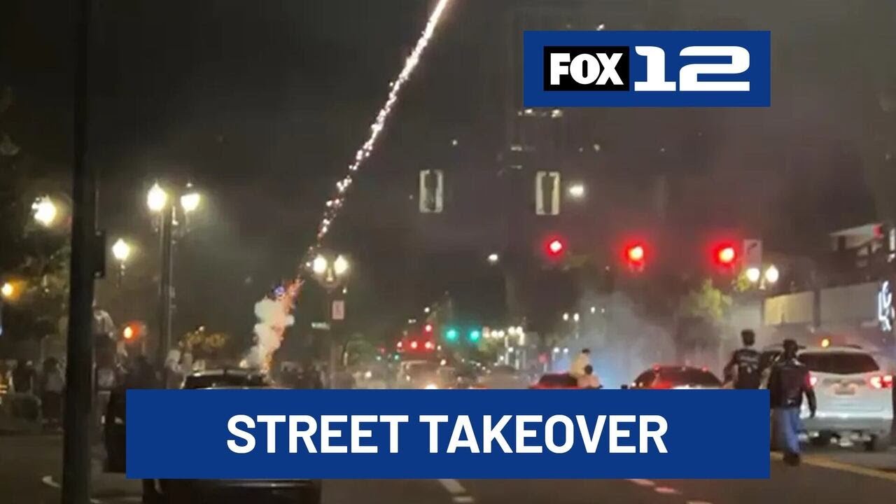 Late night chaos: Street takeover caught on camera outside Portland’s Lloyd Center