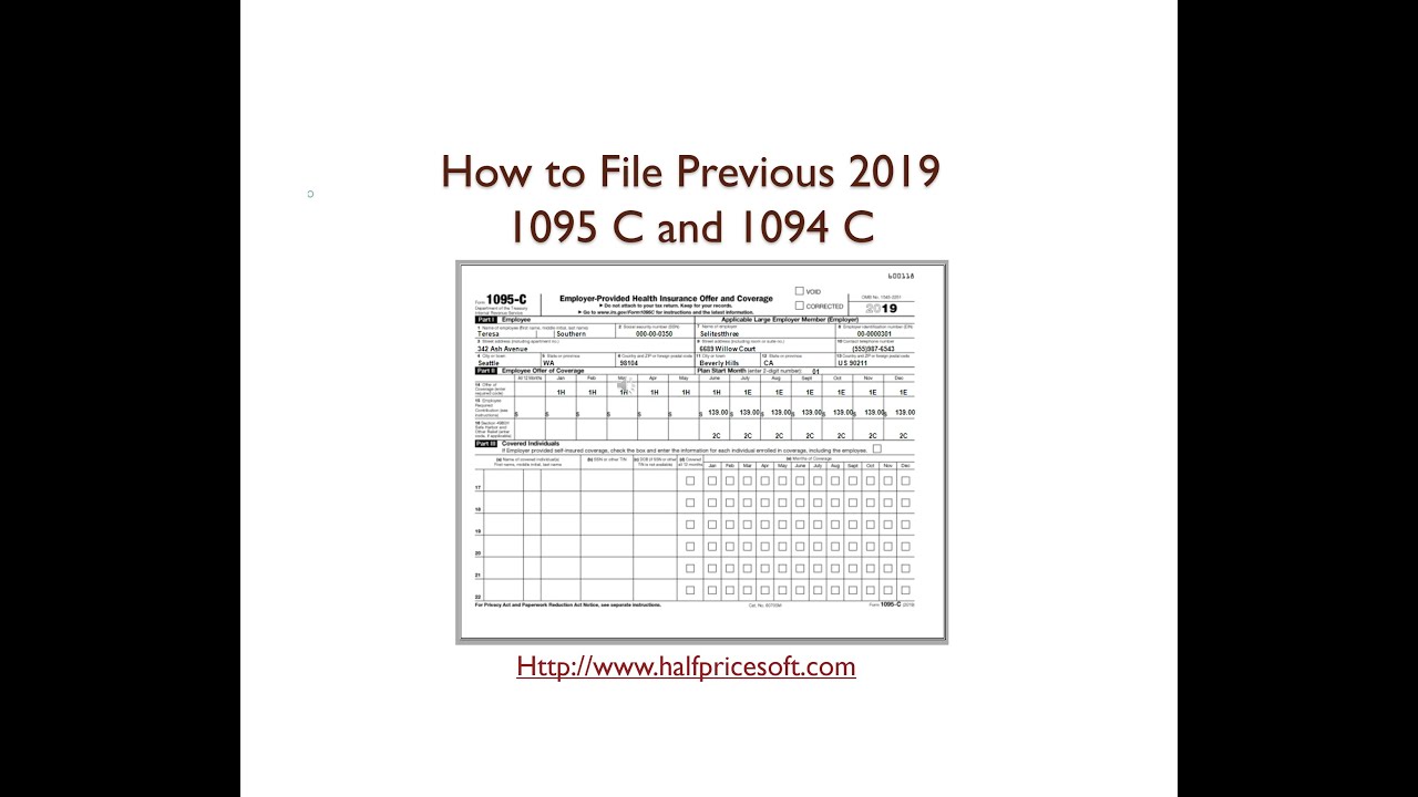 How to File Previous 2019 1095 C and 1094 C ACA Forms