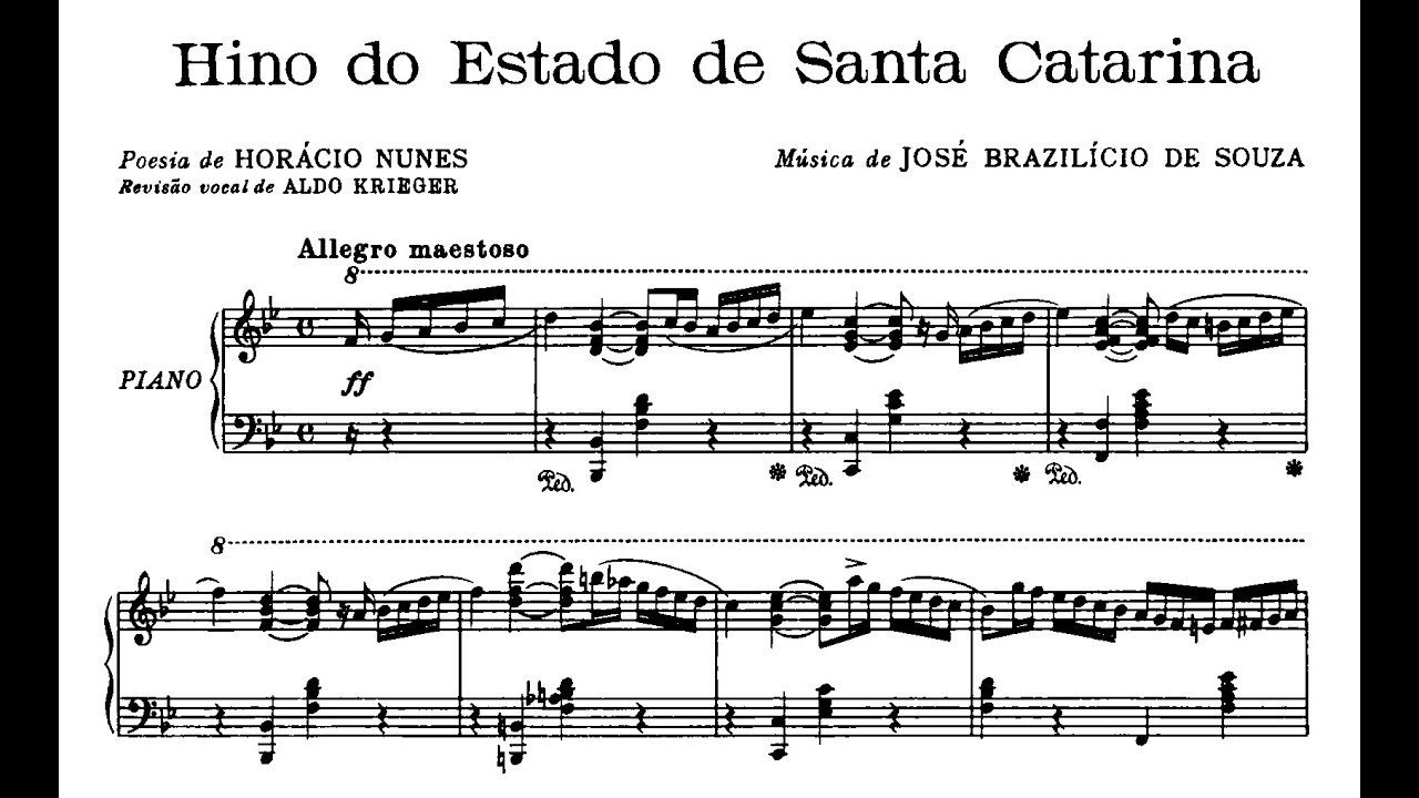 Hino do Estado de Santa Catarina (música de José Brazilício de Souza) (André Pédico, piano)