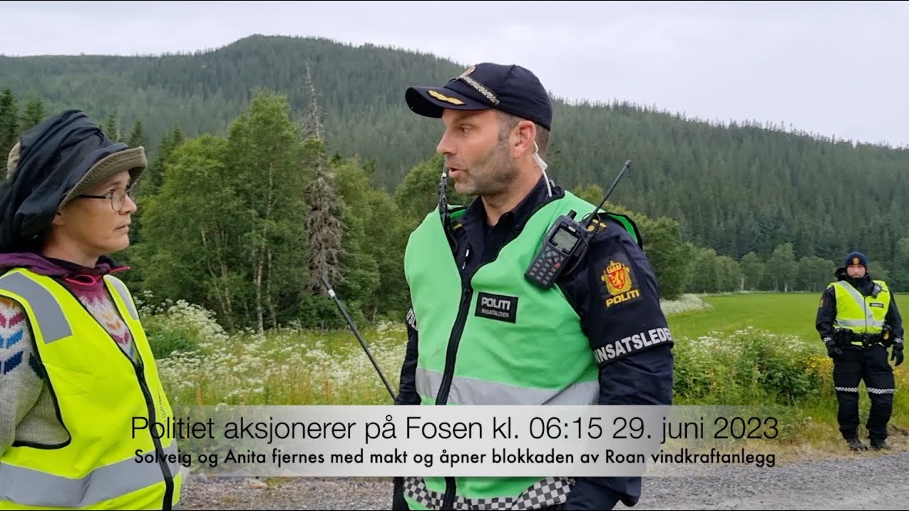 Roan vindkraftanlegg politiet aksjonerer