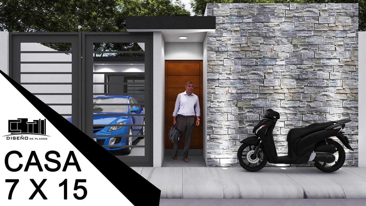PLANO DE CASA PEQUE&Ntilde;A DE 7 X 15 METROS DE 3 DORMITORIOS
