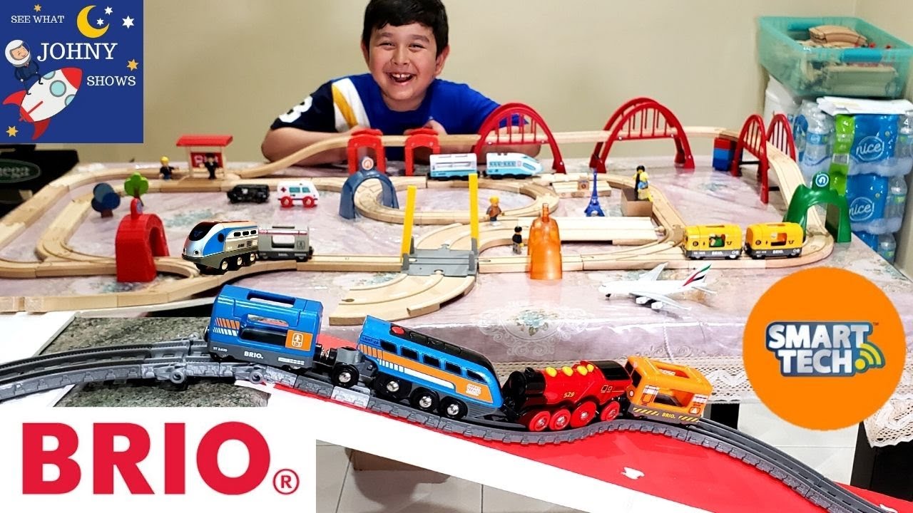 Johny Unboxes NEW Brio Smart Tech Action Tunnel Travel Set & Builds BIGGEST Brio Track Layout Ever