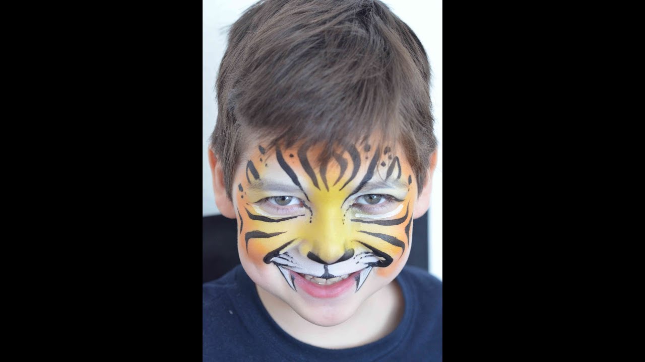 Pintacaritas de tigre fácil, face painting tiger