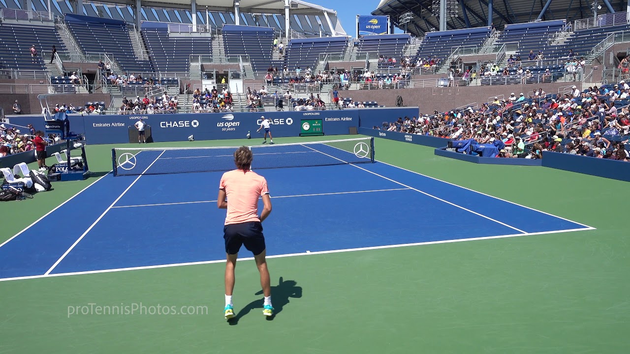 Djokovic v Zverev, 2018 USO practice, 4K