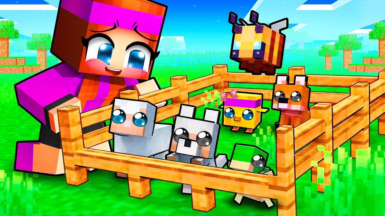Anna adopte tous les bébés animaux de Minecraft !