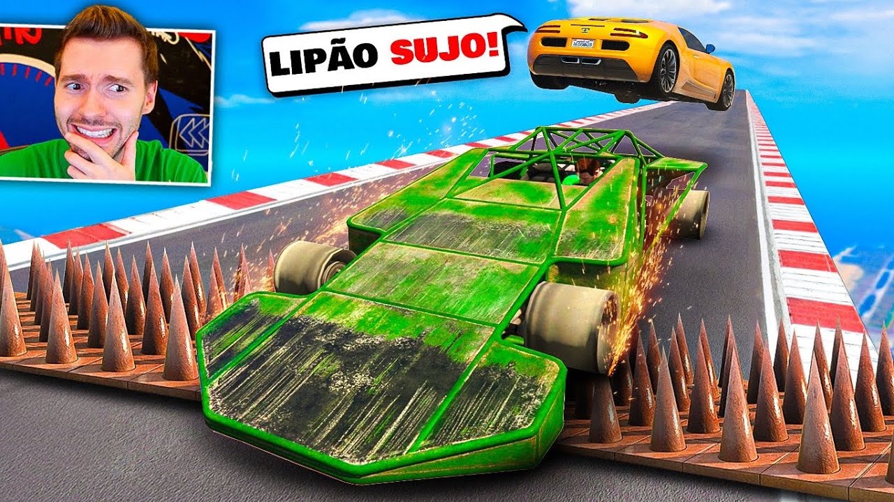GTA V Online: PREGOS! VAI E VOLTA no maior chão de pregos! FUROU TUDO