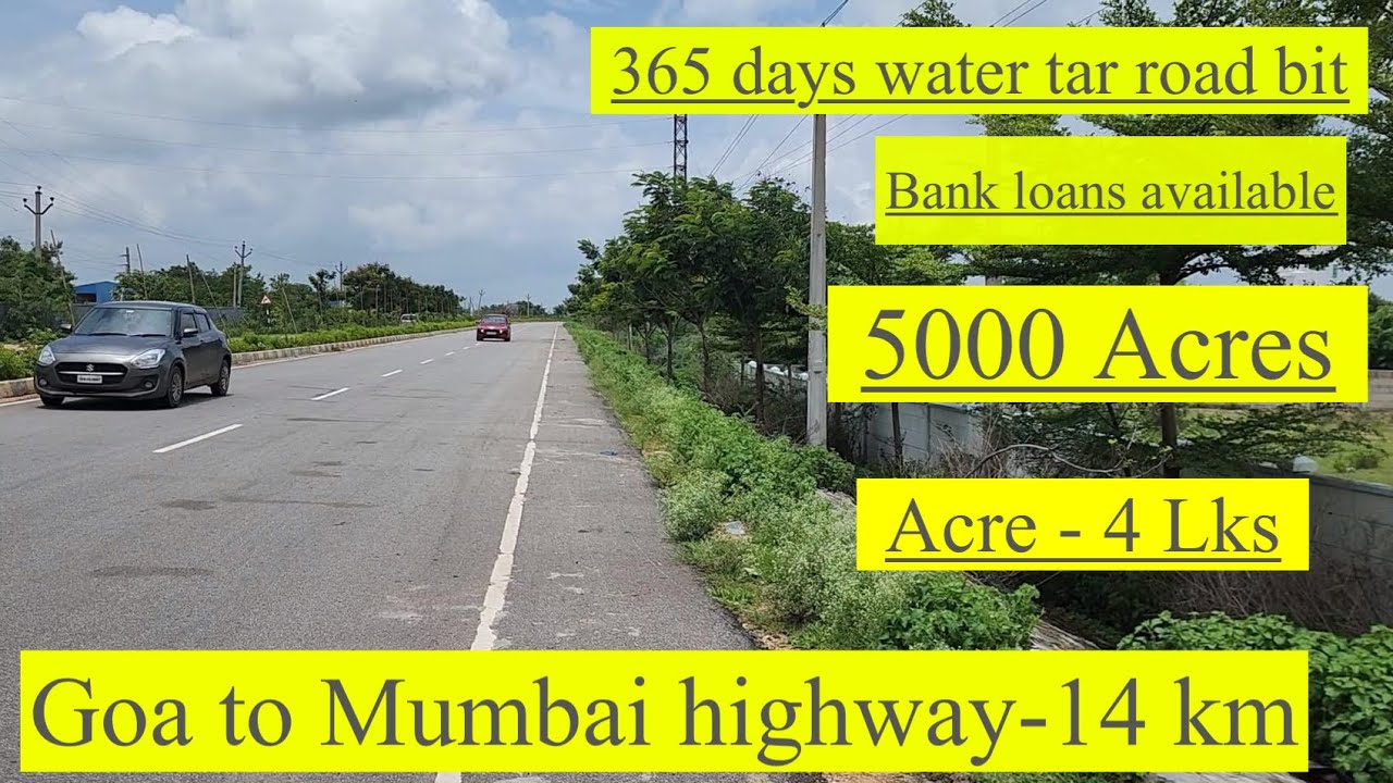 5000 Acres | 365 days water || agriculture land for sale || Goa to Mumbai highway-14km || tar road ￼