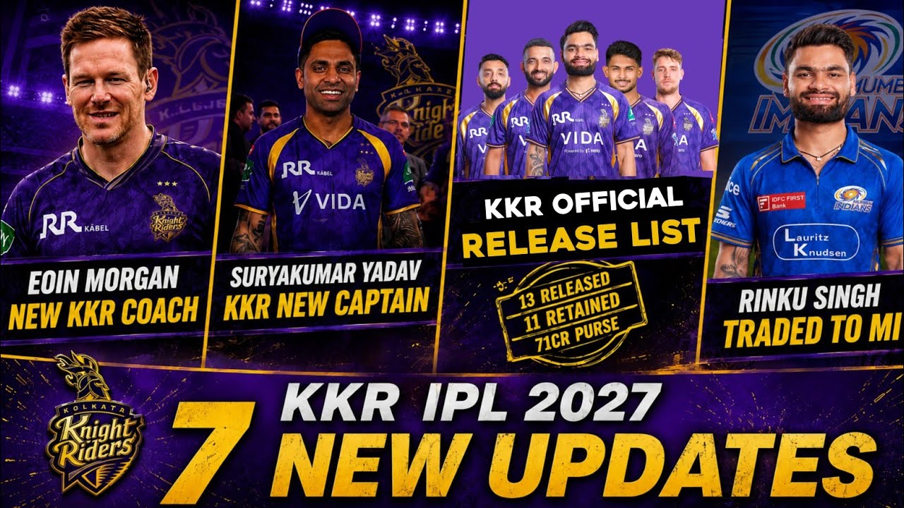 IPL 2027 - KKR News & Updates Today | KKR Trade News Today | KKR Release List | Surya Trade in KKR