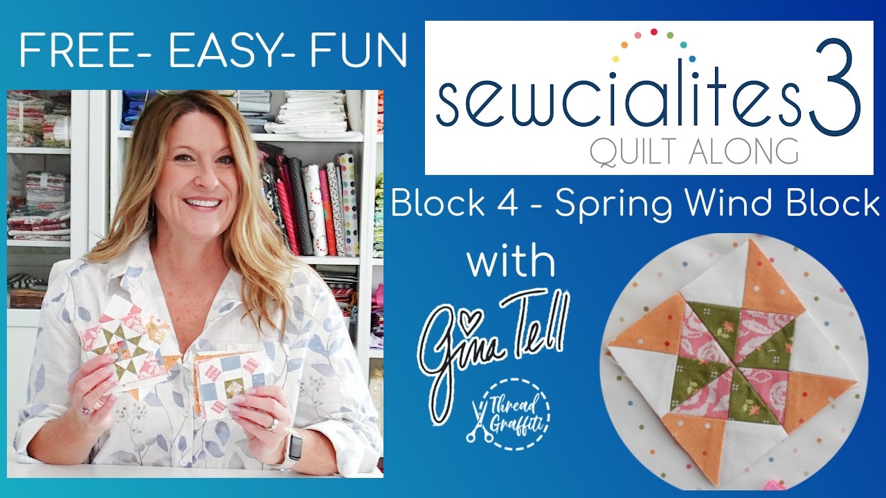 Sewcialites Three - Неделя 4 - Весенняя защита от ветра с Джиной Телл - Просто, легко и весело!