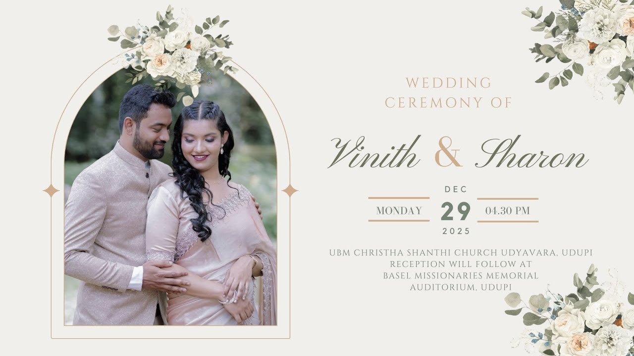 Big Day | Wedding Ceremony of Vinith Karkada & Sharon Krupa | 29.12.2025 | 04.30PM - Udyavara, Udupi