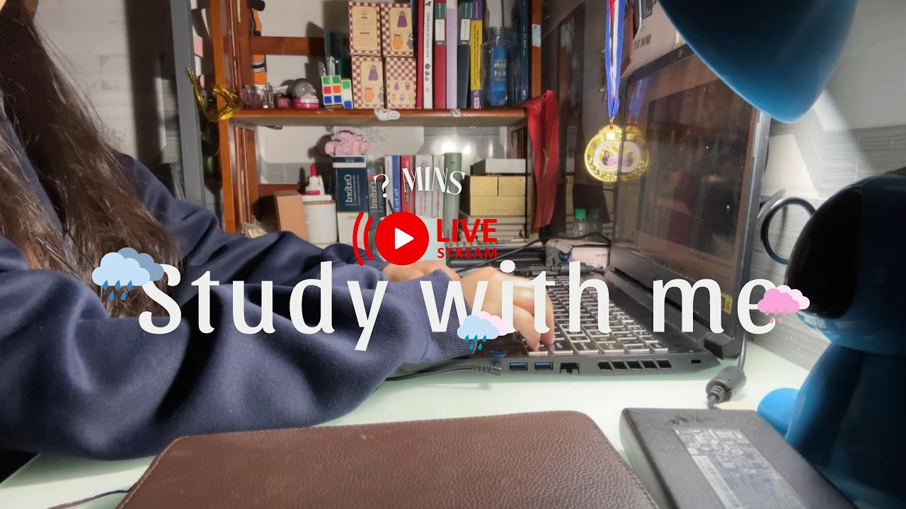 [MYBIRTHDAY]?-HOUR Study with me | Rain sounds, Focus and Relax