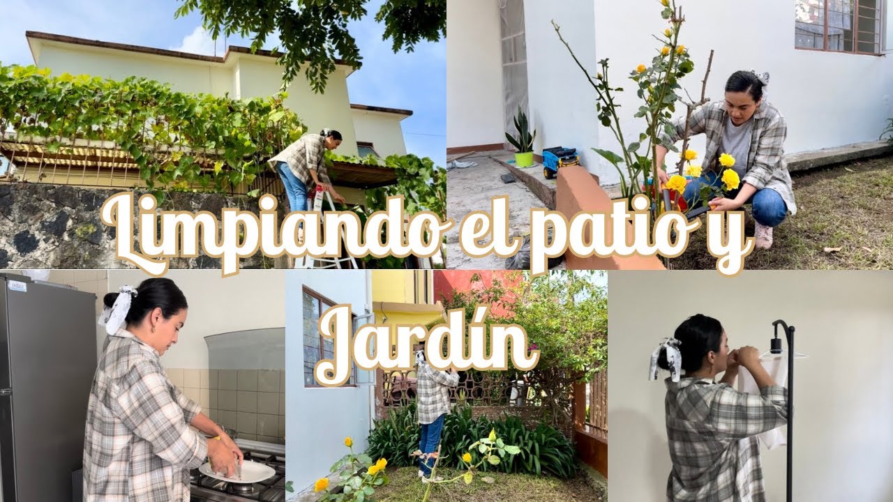 Limpiando el patio y jardín de la nueva casa🪴| Limpieza del patio | Cortando chayotes 
