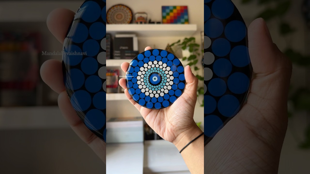 Evil eye dot mandala coasters 🧿 #Shorts #Trending #dotMandala #Mandala #Mandalaart #MandalaCoasters